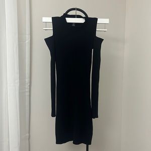 Revamped cold shoulder sweater dress